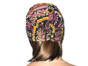 Handmade Gold Twist Turban, Abstract, Brick - Couture Service  - 3