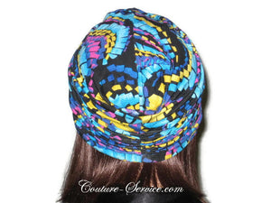 Handmade Blue Twist Turban, Abstract, Turquoise - Couture Service  - 3