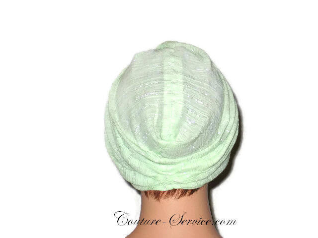 Handmade Green Twist Turban, Lime, Cotton Gauze - Couture Service  - 3