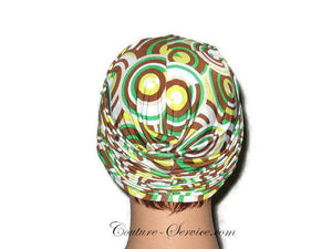 Handmade Brown Twist Turban, Abstract, Green - Couture Service  - 3