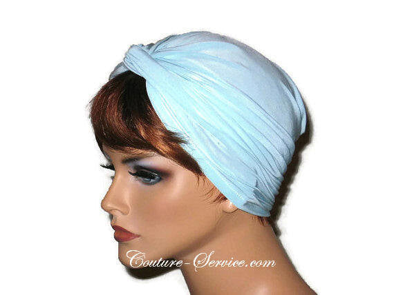 Handmade Blue Twist Turban, Powder - Couture Service  - 4
