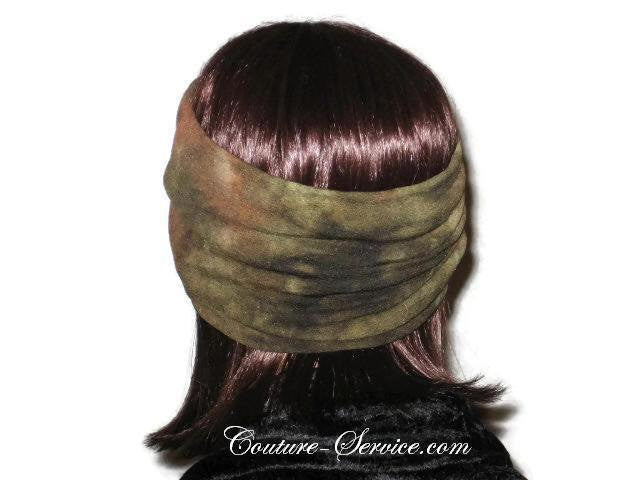 Handmade Green Bandeau Headband Turban, Olive, Tie Dye - Couture Service  - 3