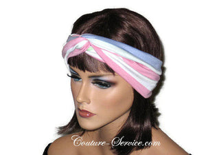 Handmade Pastel Bandeau Headband Turban, Striped - Couture Service  - 1