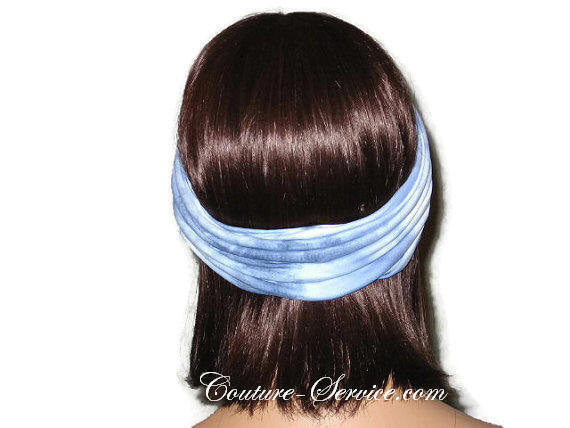 Handmade Blue Bandeau Headband Turban, Light Blue, Tie Dye - Couture Service  - 3