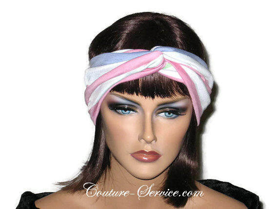 Handmade Pastel Bandeau Headband Turban, Striped - Couture Service  - 2