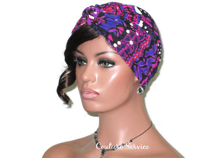 Handmade Purple Twist Turban, Abstract - Couture Service  - 1