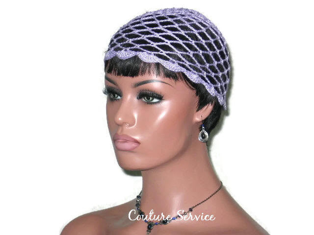 Handmade Scalloped Edge Lace Demi Cloche, Lavender - Couture Service  - 5