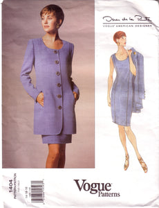 Vintage Vogue 1404, American Designer, Oscar De La Renta, Dress and Jacket, Size 14, 16, 18 - Couture Service  - 1