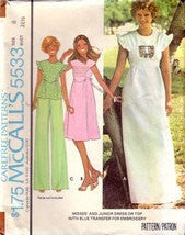 Vintage McCalls 5533, Misses Maxi Dress, Ruffled Sleeve Top, Size 8 - Couture Service  - 1