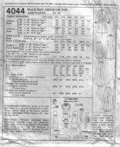 Vintage McCalls 4044, Wrap Dress, Top, Pants,  Half Size 16 1/2 - Couture Service  - 2