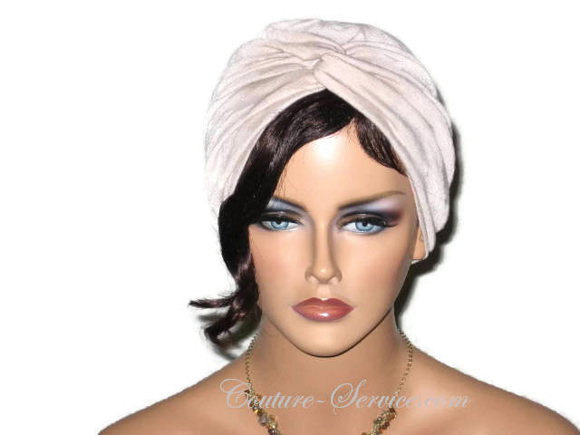 Handmade Tan Twist Turban, Crinkled Rayon - Couture Service  - 1