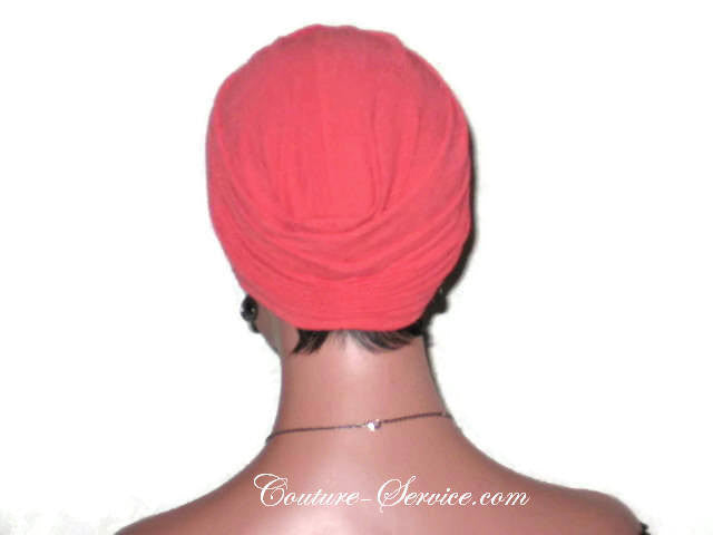 Handmade Orange Twist Turban, Crepe Textured - Couture Service  - 3