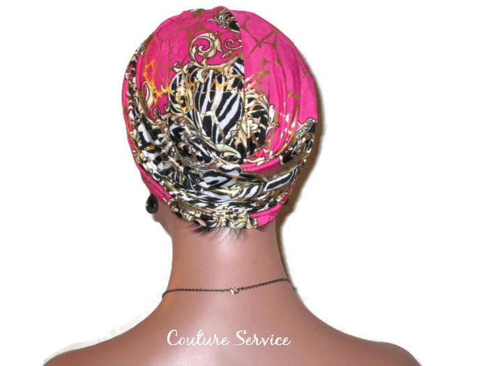 Handmade Pink Twist Turban, Gold Shimmer - Couture Service  - 3