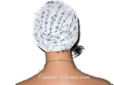 Handmade Purple Twist Turban, Floral, Teal - Couture Service  - 3
