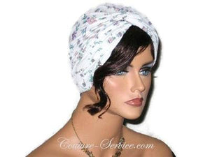 Handmade Purple Twist Turban, Floral, Teal - Couture Service  - 4