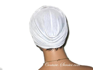 Handmade White Twist Turban, Rayon - Couture Service  - 3