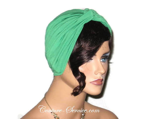Handmade Green Twist Turban, Kelly - Couture Service  - 2