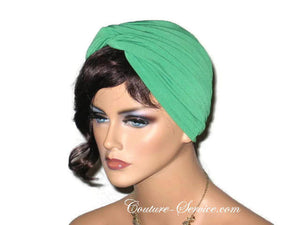 Handmade Green Twist Turban, Kelly - Couture Service  - 4