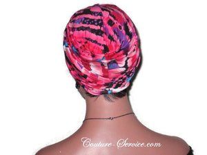 Handmade Pink Twist Turban, Abstract, Rayon - Couture Service  - 4