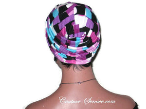Handmade Purple Twist Turban, Abstract, Rayon - Couture Service  - 4