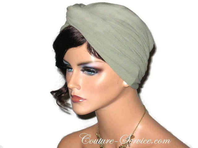 Handmade Green Twist Turban, Sage - Couture Service  - 2