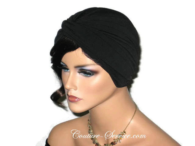 Handmade Black Twist Turban, Deep Black - Couture Service  - 4
