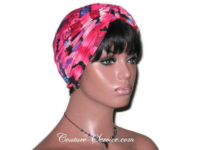 Handmade Pink Twist Turban, Abstract, Rayon - Couture Service  - 3