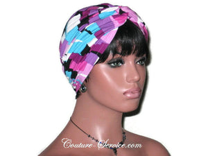 Handmade Purple Twist Turban, Abstract, Rayon - Couture Service  - 3
