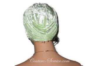 Handmade Green Turban, Velour - Couture Service  - 3