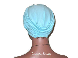 Handmade Blue Twist Turban, Aqua, Cotton Gauze - Couture Service  - 3