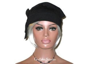 Handmade Black Turban Hat, Self Lined, Rayon, Side Looped - Couture Service  - 2