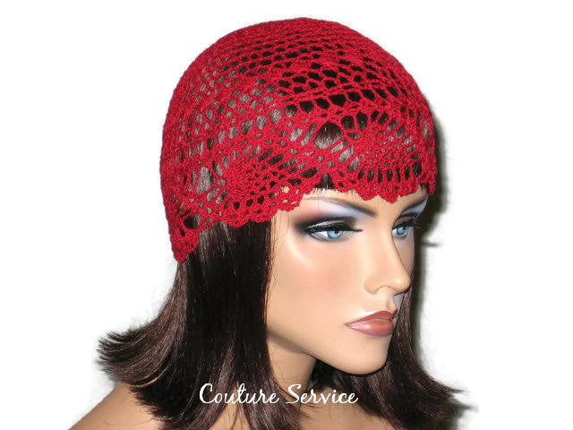 Handmade Red Pineapple Lace Cloche - Couture Service  - 4