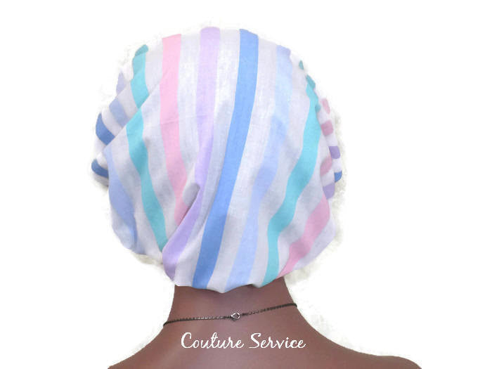 Handmade Scrub Hat, Pastel, Striped - Couture Service  - 4