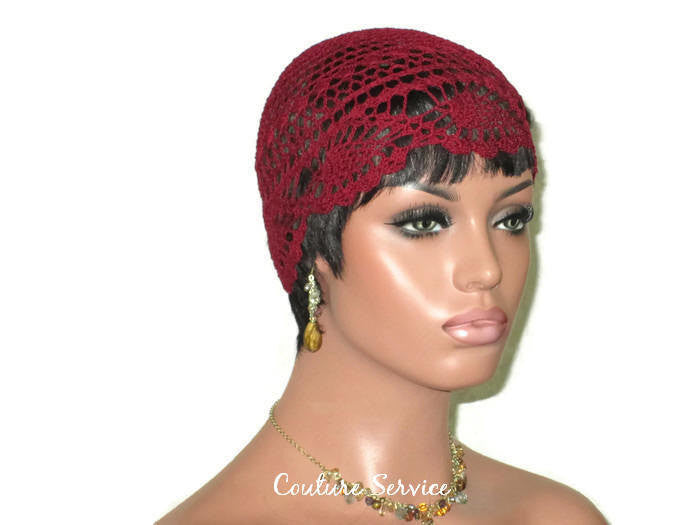 Handmade Burgundy Pineapple Lace Cloche - Couture Service  - 3