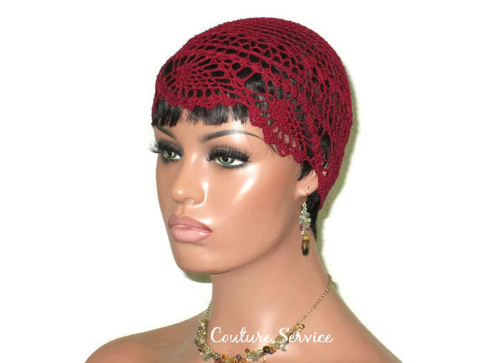 Handmade Burgundy Pineapple Lace Cloche - Couture Service  - 1