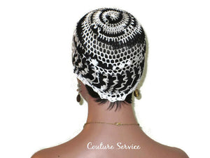 Handmade Black Pineapple Lace Cloche, Zebra Variegate - Couture Service  - 4