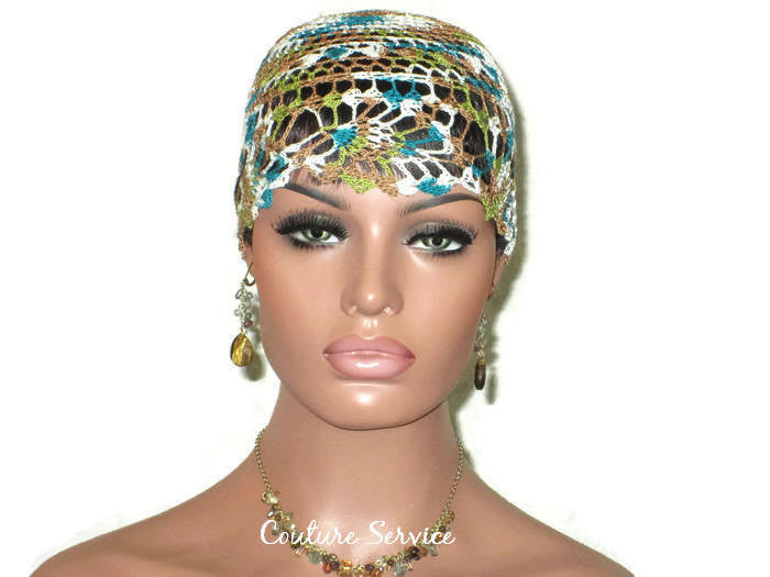 Handmade Green Pineapple Lace Cloche, Teal, Variegate - Couture Service  - 2