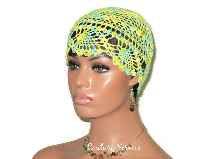 Handmade Yellow Pineapple Lace Cloche, Lime, Variegate - Couture Service  - 1