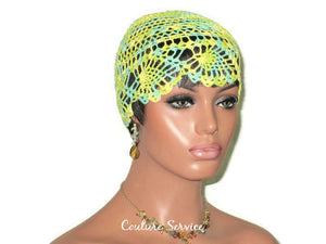 Handmade Yellow Pineapple Lace Cloche, Lime, Variegate - Couture Service  - 3