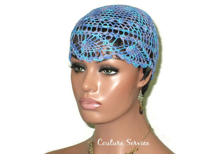 Handmade Blue Pineapple Lace Cloche, Windsor Variegate - Couture Service  - 1