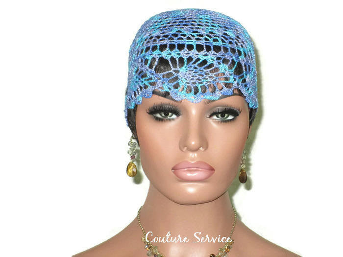 Handmade Blue Pineapple Lace Cloche, Windsor Variegate - Couture Service  - 2
