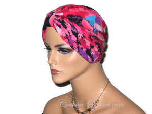 Handmade Pink Chemo Turban, Abstract, Rose - Couture Service  - 4