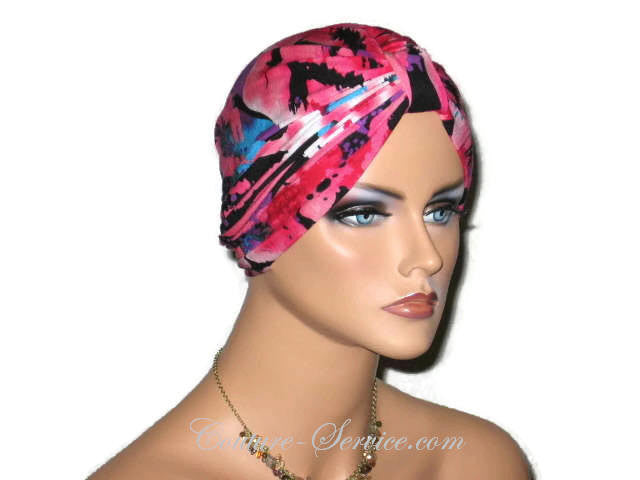 Handmade Pink Chemo Turban, Abstract, Rose - Couture Service  - 2