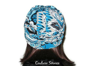 Handmade Blue Turban, Center Shirred, Abstract - Couture Service  - 3
