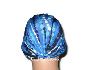 Handmade Blue Chemo Turban, Abstract, Navy - Couture Service  - 3