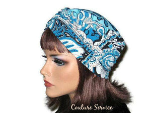 Handmade Blue Turban, Center Shirred, Abstract - Couture Service  - 2