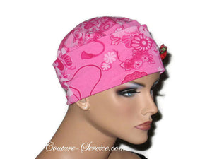 Handmade Pink Chemo Turban, Floral - Couture Service  - 3