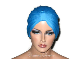 Handmade Blue Chemo Turban, Cobalt - Couture Service  - 1