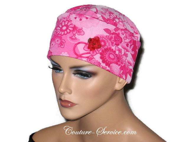 Handmade Pink Chemo Turban, Floral - Couture Service  - 1