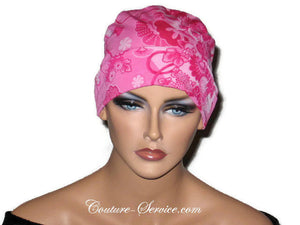 Handmade Pink Chemo Turban, Floral - Couture Service  - 2